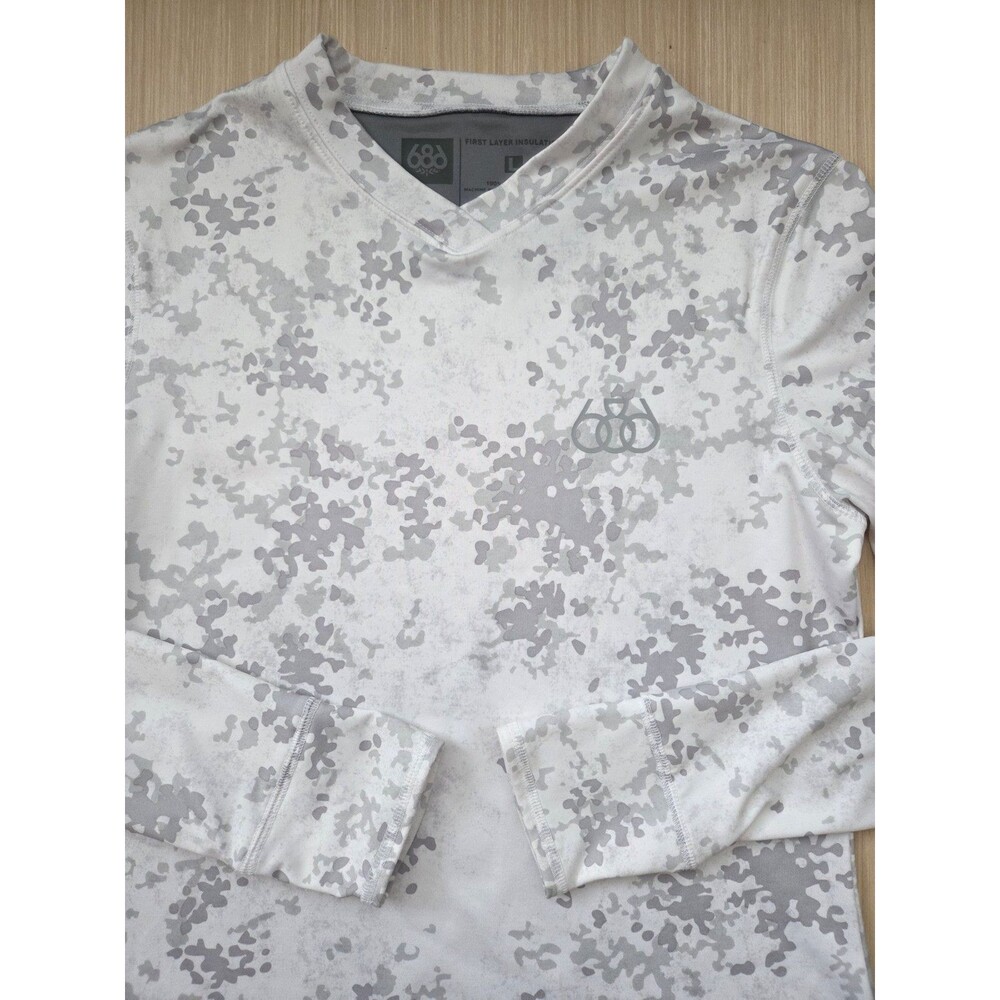 686 Women's Therma Base Layer Top Long Sleeve Shirt  White Desert Camo Large